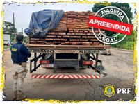 Em Ji-Paraná/RO, PRF identifica transportes irregulares de madeira