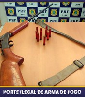 Em Rondônia, em menos de 6 (seis) horas, PRF realiza duas apreensões arma de fogo