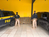 PRF apreende mais de 700 kg de maconha e recupera carro roubado em Biguaçu
