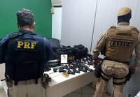 Ação conjunta PRF e PM recupera na BR 101 em São José parte das armas furtadas do prédio do MPF em Florianópolis