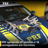 PRF apreende 09 pistolas e 18 carregadores em Ourinhos