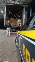 PRF apreende 23,15m³ de madeira sendo transportados ilegalmente