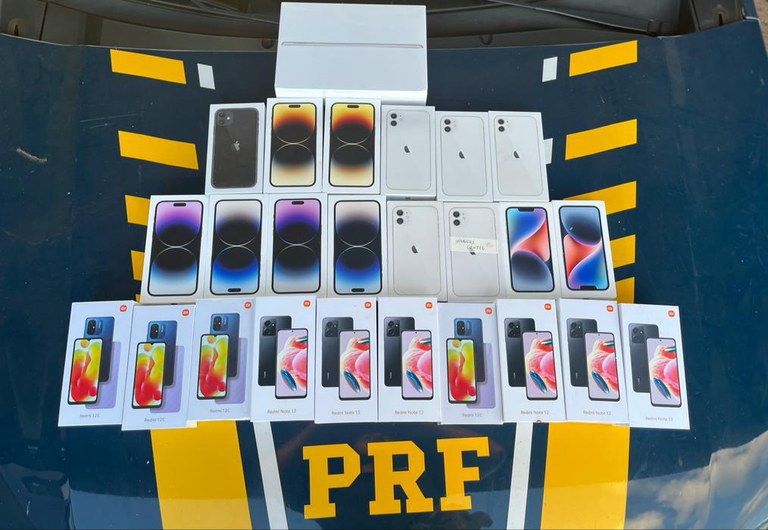 PRF apreende aparelhos celulares transportados ilegalmente em Palmeiras do Tocantins