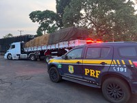 PRF apreende veículo adulterado que realizava transporte ilegal de madeira em Guaraí/TO