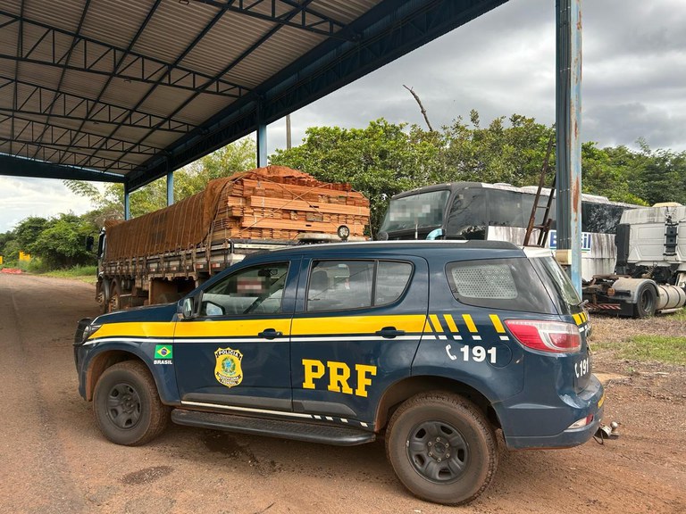 PRF apreende cerca de 23 m³ de madeira transportados ilegalmente em Luzinópolis/TO