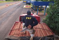 PRF apreende madeira transportada sem licença válida