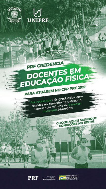 PRF seleciona profissionais de Educação Física