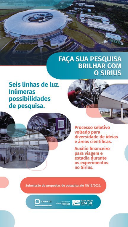 Sirius abre nova chamada para receber propostas de pesquisa