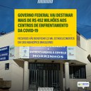 Governo destina mais de R$ 452 milhões para Centros de Enfrentamento da Covid-19