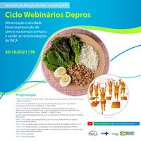 Alimentação e atividade física para prevenção do câncer são temas de webinário para promoção da saúde