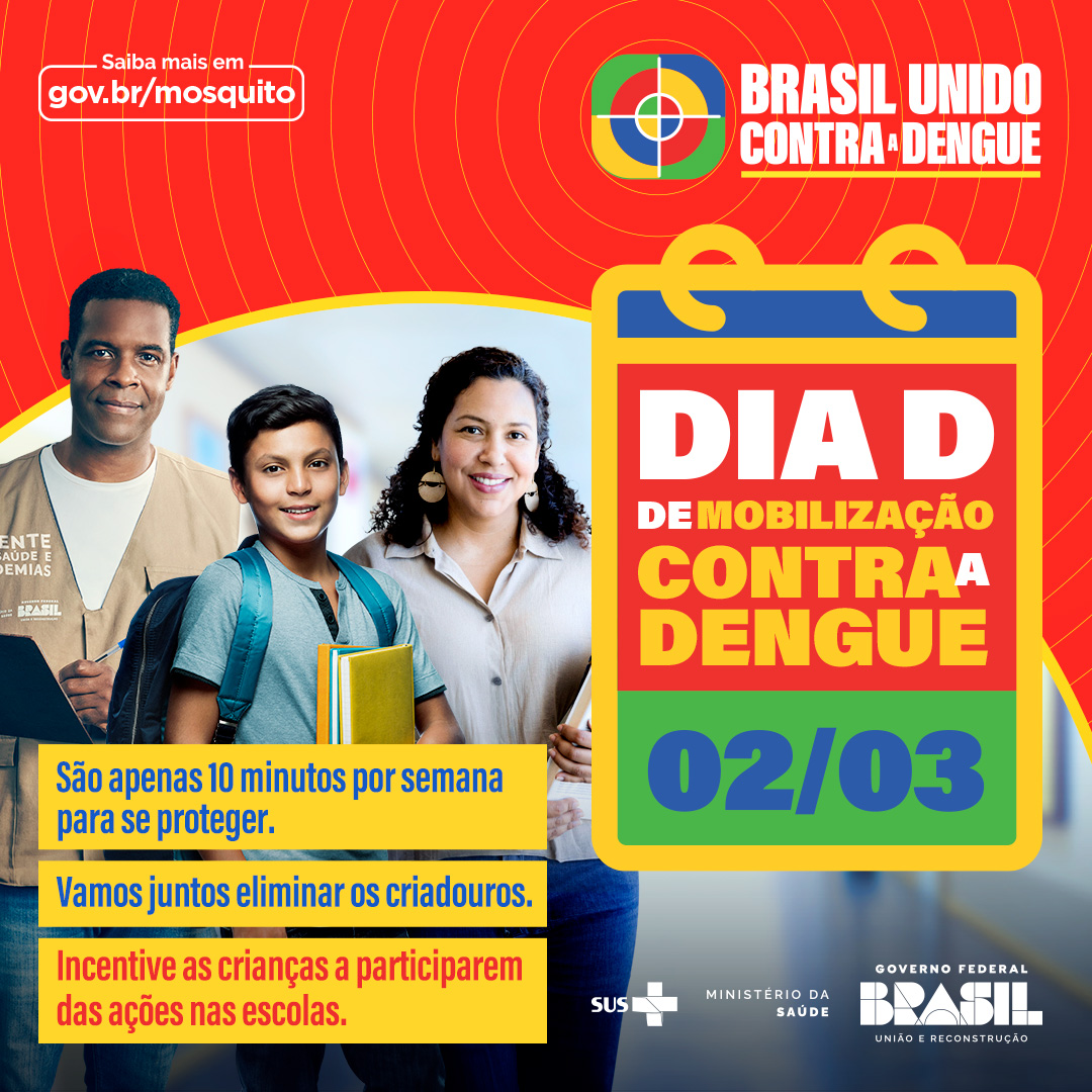 Card Mobilização Escolas - Brasil Unido Contra a Dengue - Dia D - 1080x1080px .jpg
