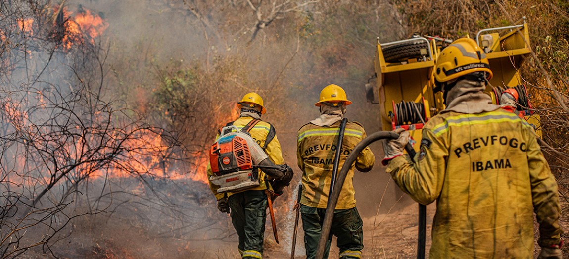 Equipe do Prevfogo no combate aos incêndios no Pantanal