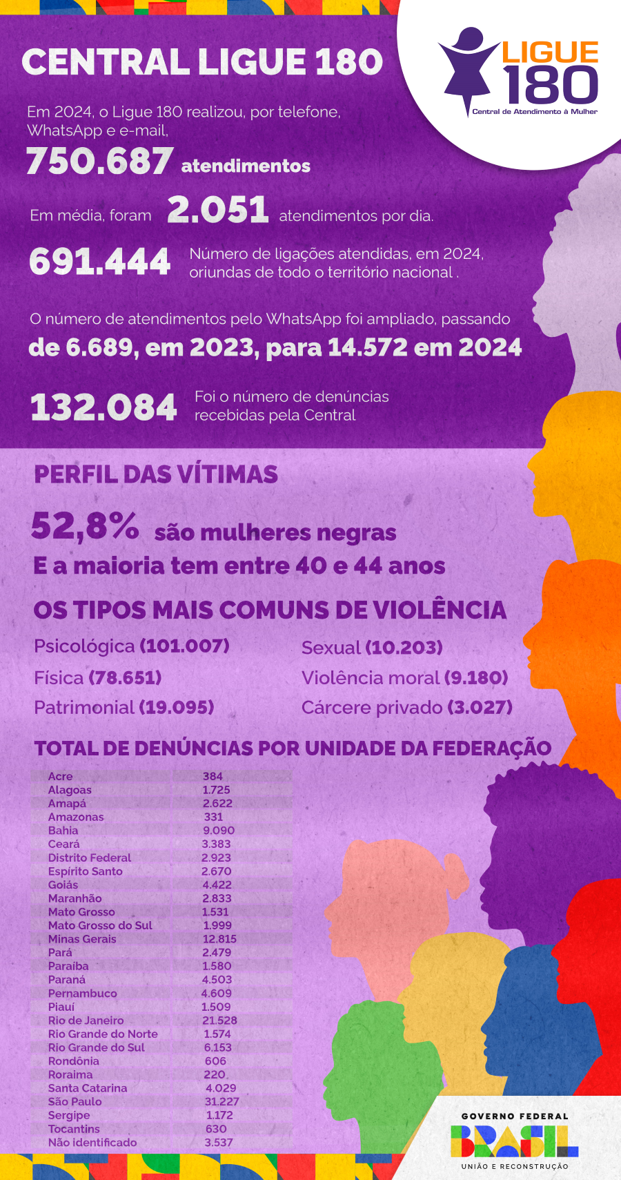 Infografico 1 | Detalhamento do balanço da Central de Atendimento à Mulher