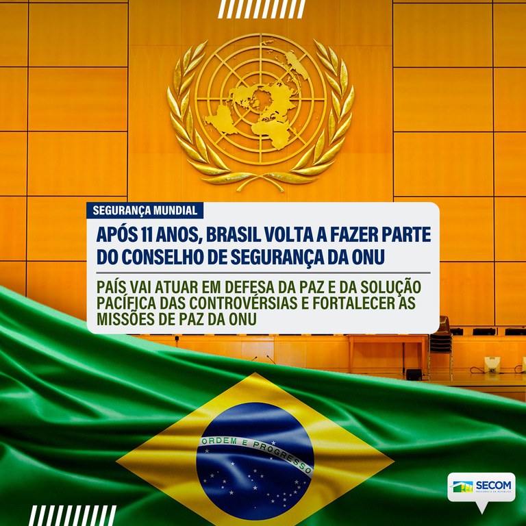 Brasil volta a ocupar assento no Conselho de Segurança da ONU