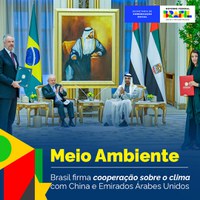 Brasil firma cooperação sobre o clima com China e Emirados Árabes Unidos