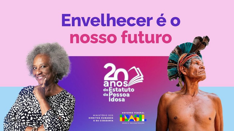 Banner de Campanha sobre os 20 anos do Estatuto da Pessoa Idosa