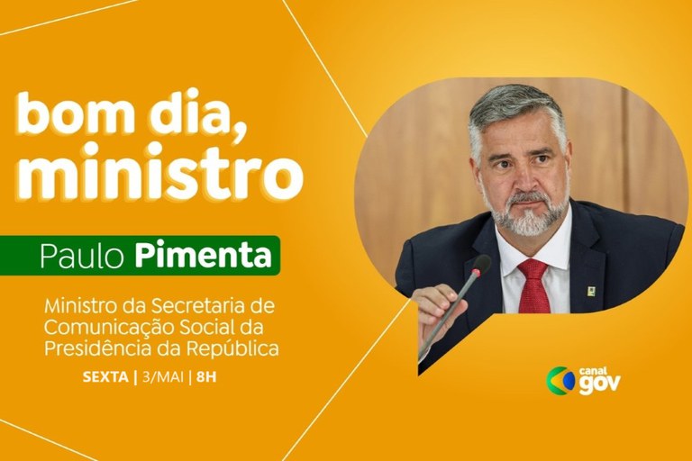 Ministro Paulo Pimenta participa do Bom Dia, Ministro