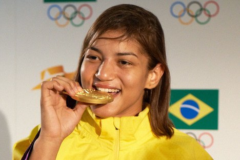 Sarah Menezes: primeira bolsista campeã olímpica, em Londres 2012, no judô. Foto: Arquivo/Ministério do Esporte