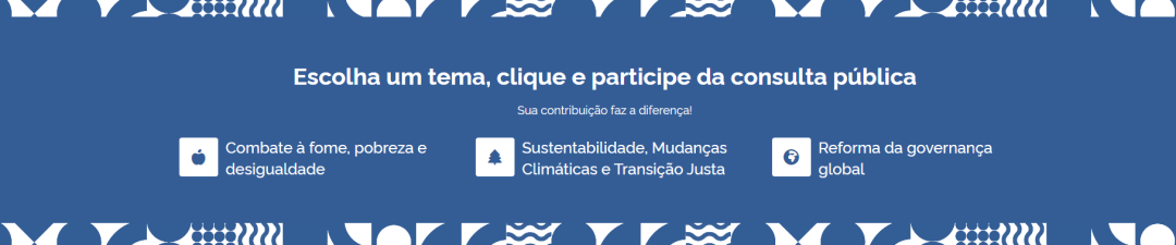 Participação pode ser feita a partir de temas no site do G20 Social. Clique para conferir