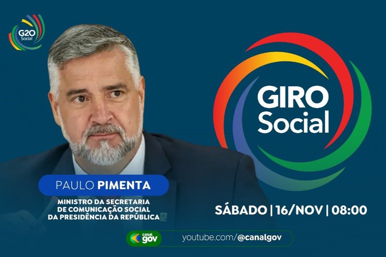 Pimenta apresenta balanço do G20 Social e agenda do presidente Lula no programa Giro Social