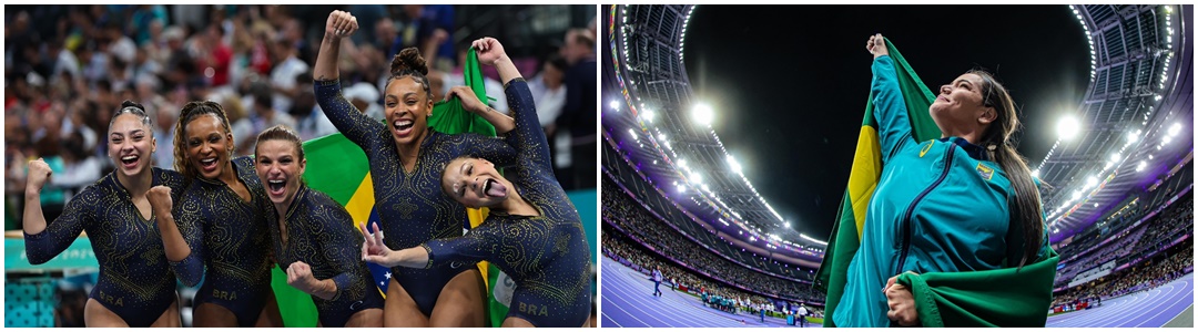 A equipe de ginástica artística brilhou nos Jogos Olímpicos e o atletismo liderou a melhor campanha da história do Brasil nos Jogos Paraolímpicos. Fotos: Miriam Jeske / COB e Wander Roberto / CPB