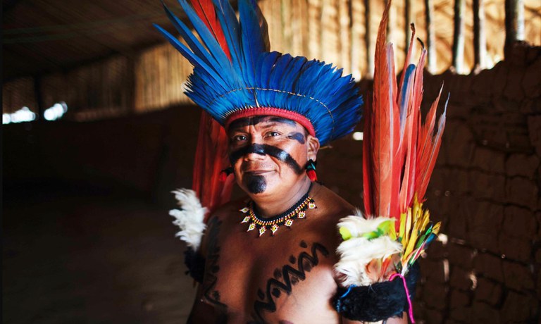 Fernando Palimitheli, cacique da comunidade Palimiú, na Terra Indígena Yanomami.  Foto: Bruno Mancinelle - Casa de Governo/CC 