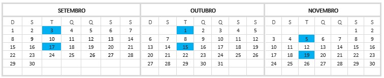 Calendário Estratégias