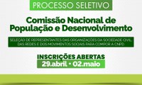 Secretaria-Geral publica edital sobre processo seletivo para compor a Comissão Nacional de População e Desenvolvimento