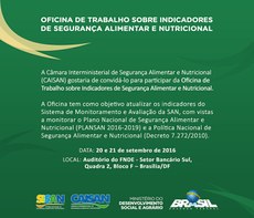 Caisan promove oficina sobre indicadores de segurança alimentar e nutricional