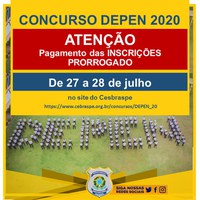 Concurso - O Pagamento das inscrições foi prorrogado!