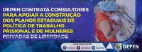 Depen contrata consultores para apoiar a construção dos Planos estaduais de política de trabalho prisional e de mulheres privadas de liberdade