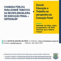 Revista Brasileira de Execução Penal do Depen  anuncia chamada para composição de dossiê