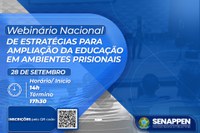 SENAPPEN abre inscrições para Webnário Nacional de Estratégias para Ampliação da Educação em Ambientes Prisionais