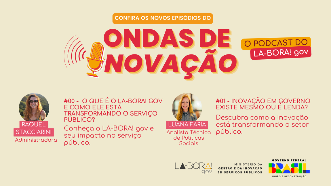 Escute agora o podcasto do LA-BORA! gov disponível para Rede Nacional de Rádio - EBC