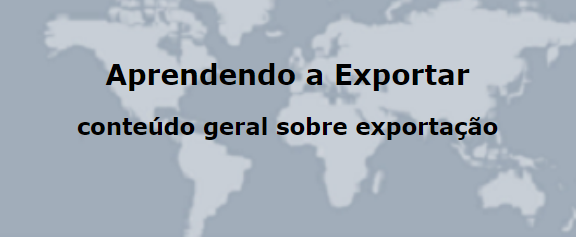 banner com link para a versão geral do Aprendendo a Exportar, apresenta imagem de fundo do mapa mundo, cor predominante verde 