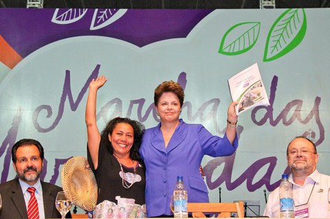 Presidenta Dilma Rousseff durante cerimônia de encerramento da 4ª Marcha das Margaridas 2011. Foto: Roberto Stuckert Filho/PR