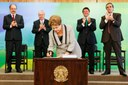 Presidenta Dilma Rousseff durante cerimônia de Sanção do Código de Processo Civil.