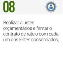 Realizar ajustes orçamentários e firmar o contrato de rateio com cada um dos Entes consorciados;