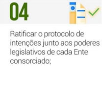 Ratificar o procolo de inteções junto aos poderes legislativos de cada Ente consorciado;