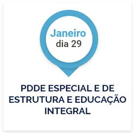 29 de Janeiro. PDDE Especial e de Estrutura e Educação Integral