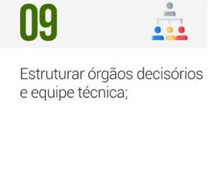 Estrutura órgãos decisórios e equipe técnica;