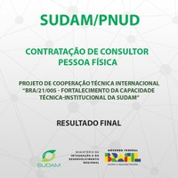 Resultado final do processo de contratação de consultor