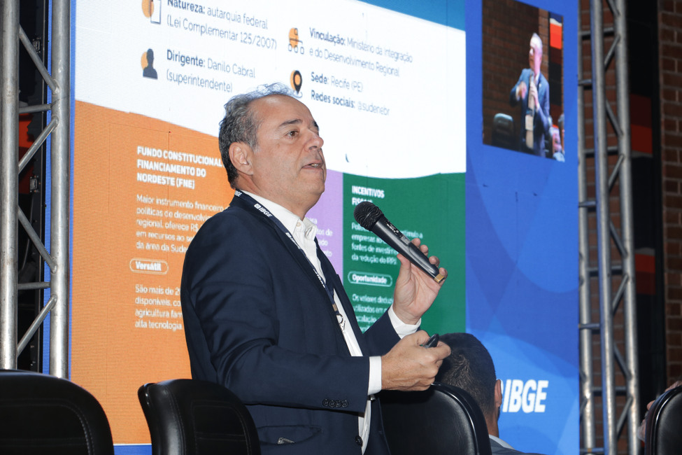 A Sudene também marcou presença como expositora na mesa "Os riscos e oportunidades tecnológicas para o setor público e privado". Foto: Agnelo Câmara (Ascom/Sudene).