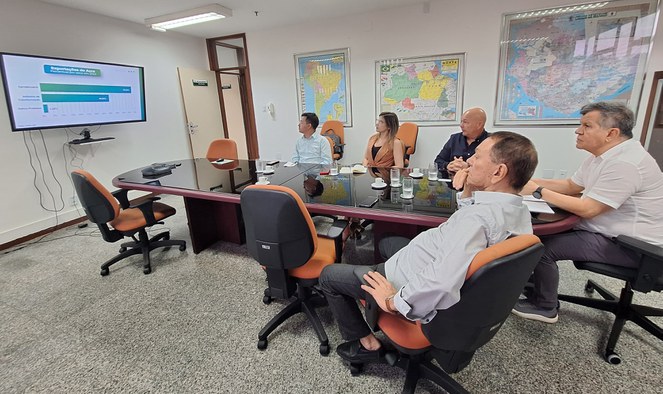 Apresentação do ambiente de inovações e oportunidades que o Acre oferece, durante reunião na Suframa