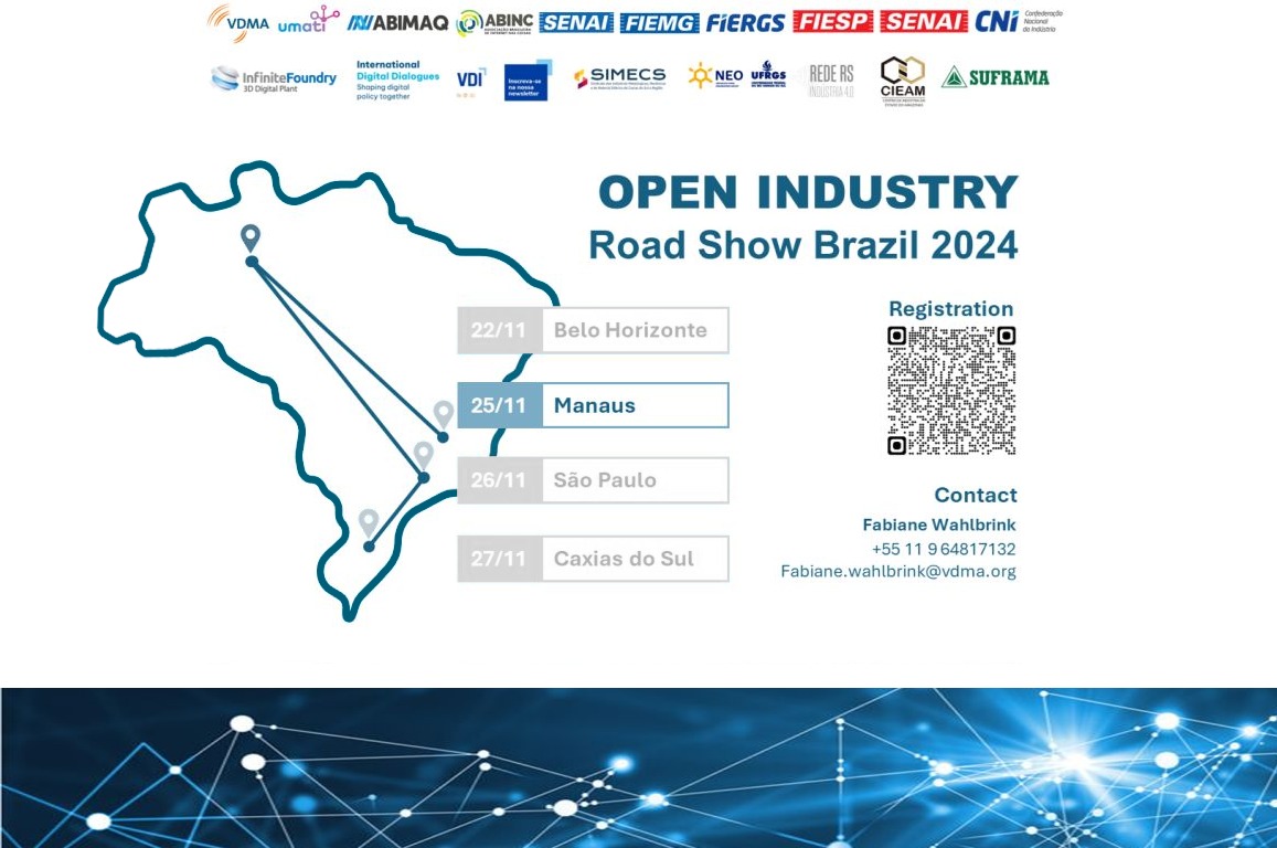 Programado para o próximo dia 25, na Suframa, que é uma das parceiras no evento, o "Road Show - Open Industry - Interoperabilidade e Data Space para Indústria - Etapa Amazonas" busca promover estratégias para implementar soluções da Indústria 4.0 no País.