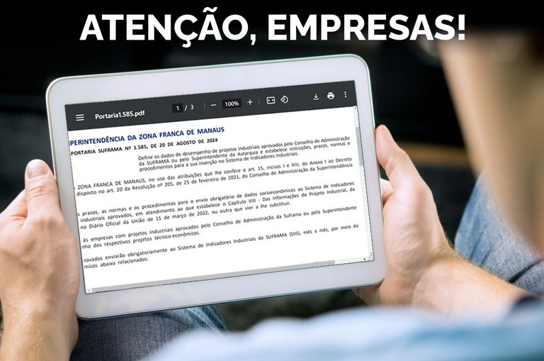 A Suframa reforça novas regras para envio de informações socioeconômicas das empresas 