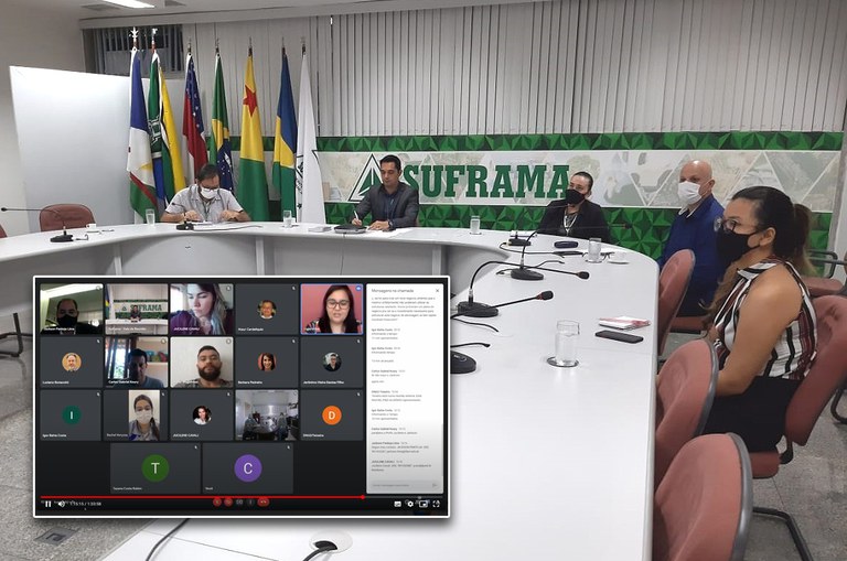 Reunião on-line contou com representantes de instituições de pesquisa atuantes na área e potenciais investidores (Arte: Fábio Alencar/Suframa)