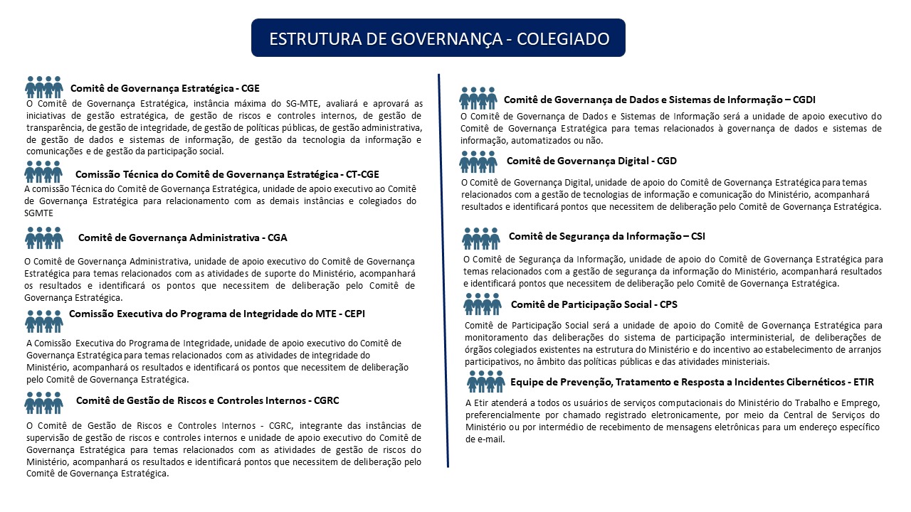 Comitês - Comissões - Instâncias - Gestor - Equipes