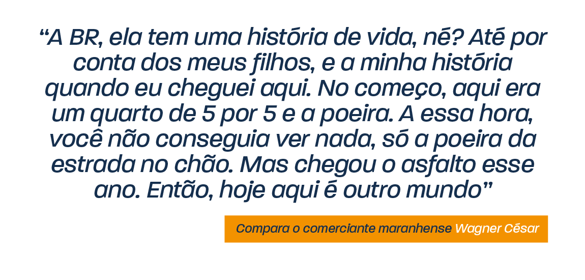 Aspas do comerciante Wagner Cesar fazendo um comparativo de antes e depois