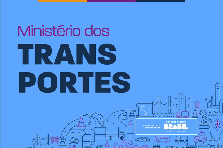 Card neutro com o nome do ministério dos transportes